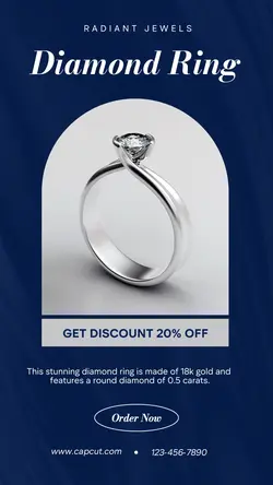 Dark Blue Minimalist Jewerly Product Display Tiktok Post