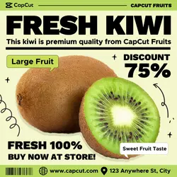 Fresh Kiwi Promotion Instagram Post Cream Green Modern Flat