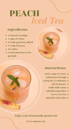 Beverage Peach Iced Tea Recipe Instagram Story 