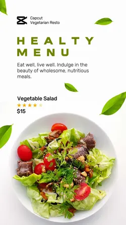 Healty Menu Salad Instagram Story