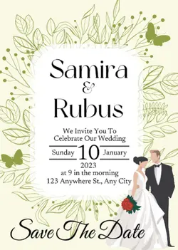 non marketing wedding Invitation