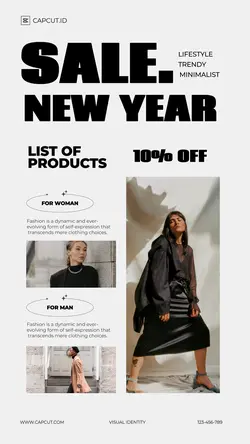 Minimalist Grey Fashion sale intsagram story