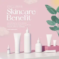 pink and white estetik skincare benefit instagram post