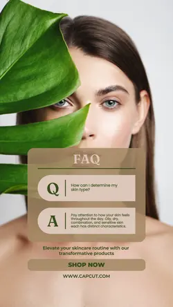 Frequently asked question skincare product for Instagram story