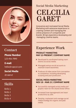 Non-marketing Personal Resume Brown Minimalist