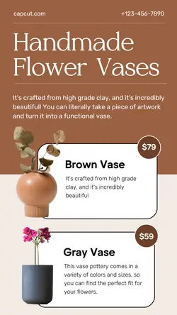 Handmade Vases Product Display Instagram Story