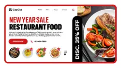 New Year Sale Restaurant Food Promotion Website
