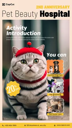 Pet Beauty Hospital Anniversary Event Business 