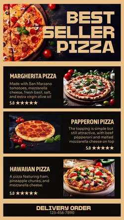 Best Seller Pizza template Instagram Story