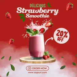 Beverage Strawberry Smoothie Red White