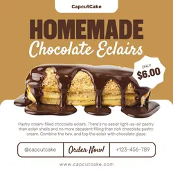 Homemade Chocolate Eclairs Instagram Post