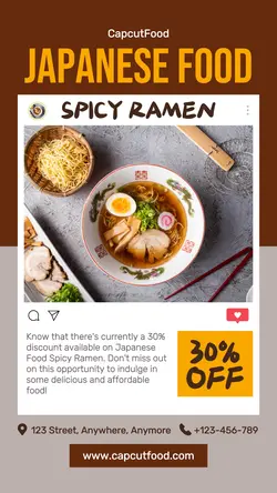 Japanese Food Spicy Ramen Discount TikTok Post