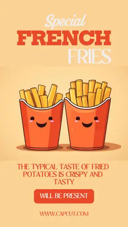 French Fries Product Display Instagram Story