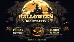 Halloween Night Event Party Invitation for Facebook Cover
