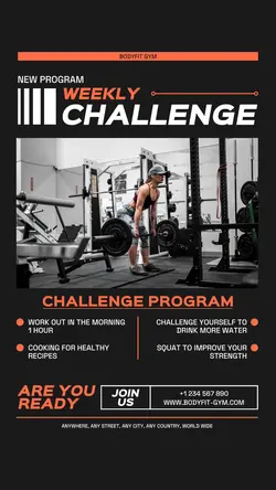 Gym Challenge Program Instagram Story Post