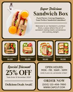 sandwich lunchbox promotion instagram post
