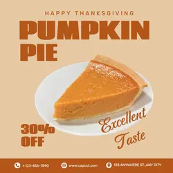 Thanksgiving Pumpkin Pie Instagram Post