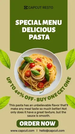 Food and Beverage Pasta Promotion Instagram Story