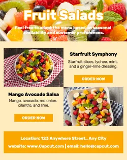 Fruit Salad Menu