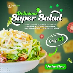 Foods and Beverages Salad Instagram Post