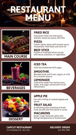 Restaurant menu template instagram story