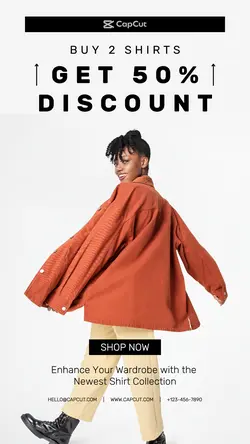 Buy 2 Shirts Get 50% Discount Instagram Story