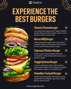 Best Burgers Display Menu Instagram Portrait