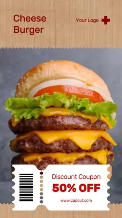 Beige Coupon Paper Food and Beverage Pizza Promo Instagram Story