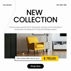 Grey Minimalist New Collection Instagram post