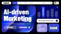 Black and Blue Artificial Intelligence Technology Website