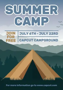 Non - Marketing Campus Poster Summer camp Vector