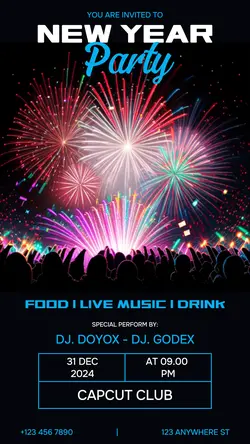 New Year Party Invitation Instagram Story