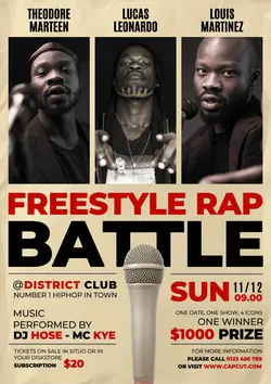 Freestyle Rap Battle Flyer 