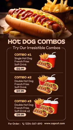Food & Beverage Hot Dog Combos Instagram Story