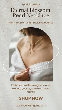 Fashion Industry Necklace Product Display Instagram Story White Aesthetic