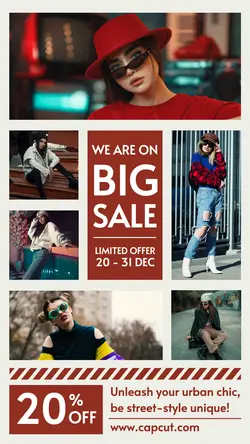 Fashion Big Sale Instagram Story Red White