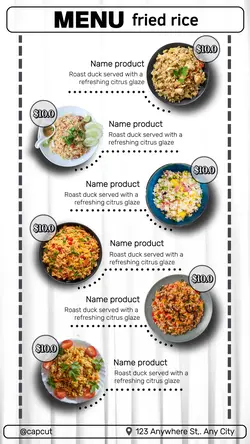 Warm style fried rice menu for Instagram stories