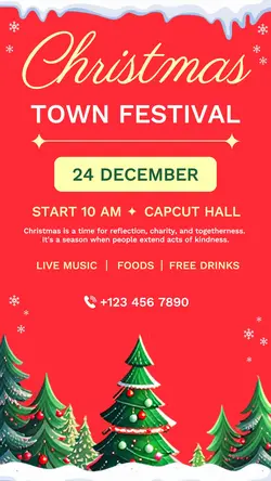 Christmas Town Festival Invitation Instagram Story