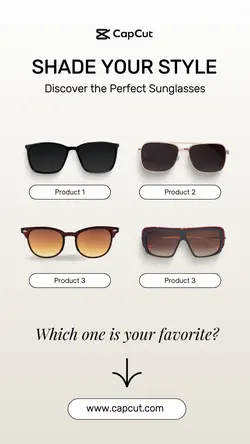 Fashion Sunglasses Product Display Instagram