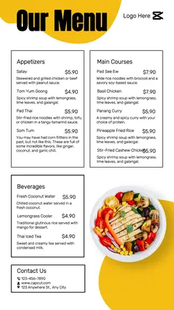 Food Thailand Food Menu Instagram Story