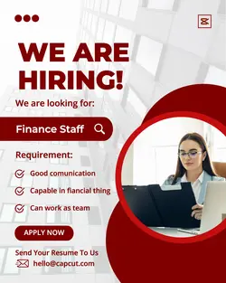 Red We Are Hiring Poster