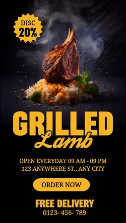 Grilled Lamb Food Promotion Instagram Story