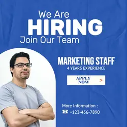 Hiring Marketing Staff Instagram Post