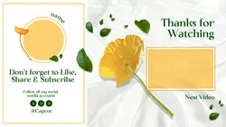 Non-Marketing YouTube End Screen Channel Yellow White Green Flower Elegant