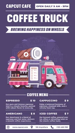 Coffee Truck Menu Promotion Instagram Story