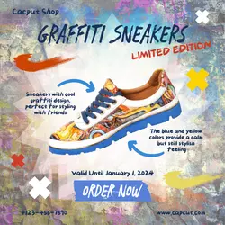 Fashion Graffiti Sneakers Product Display