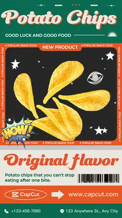 Snack packaging Potato chips Publicity Vintage
