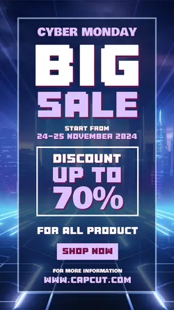 Futuristic Cyber Monday Sale For Instagram Story