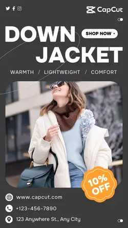 Clothing & Shoes Down jacket clothing Sales promot