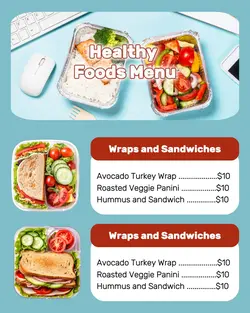 Healthy Foods Menu